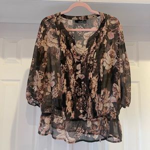 A.N.A Floral sheer blouse XL